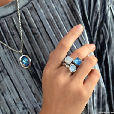 Колье Qudo, TIVOLA big G aquamarine, 404528.1 BL/G Колье Qudo, TIVOLA big G aquamarine, 404528.1 BL/G